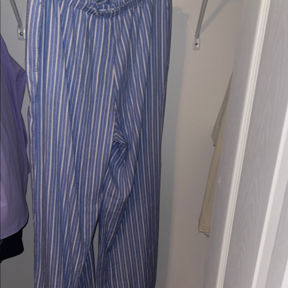 a new day Blue and White Striped Pants